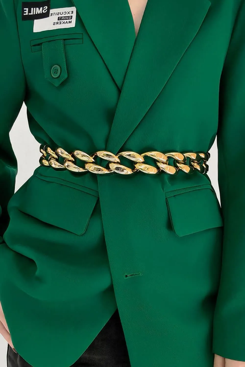 1.2" Width Acrylic Curb Chain Belt – Bold & Stylish Accessory