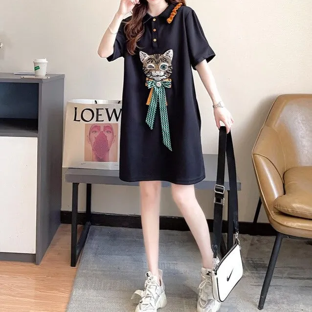 Anna Summer Polo Dress with 3D Print