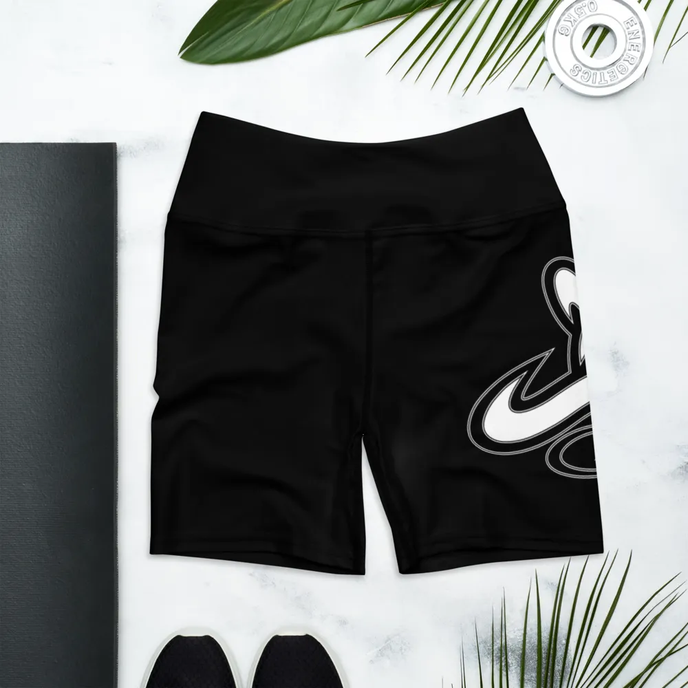 Athletic Apparatus Black White logo Yoga Shorts