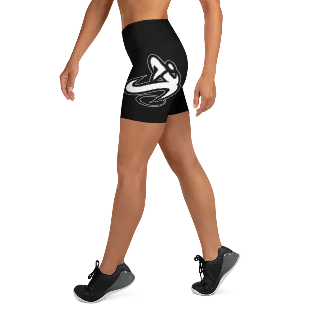 Athletic Apparatus Black White logo Yoga Shorts