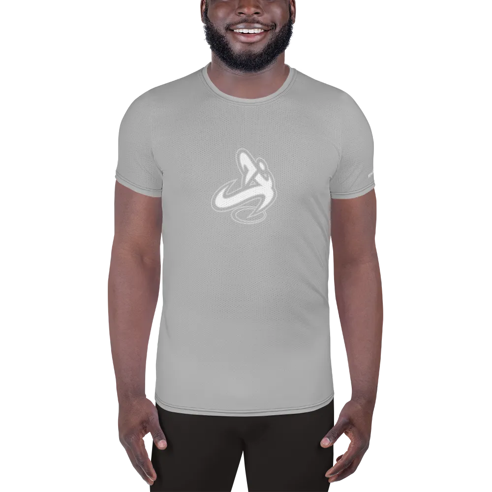 Athletic Apparatus Grey 2 White logo Men's Athletic T-shirt