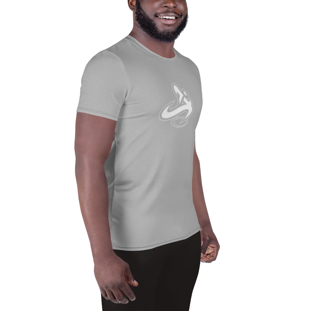 Athletic Apparatus Grey 2 White logo Men's Athletic T-shirt