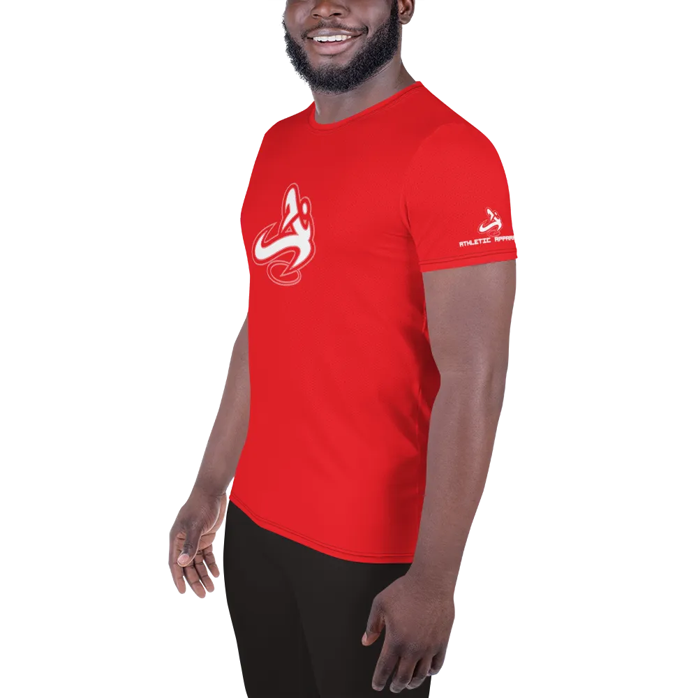 Athletic Apparatus Red 1 White logo Men's Athletic T-shirt