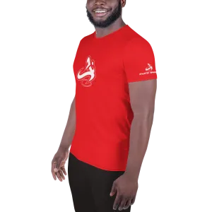 Athletic Apparatus Red 1 White logo Men's Athletic T-shirt