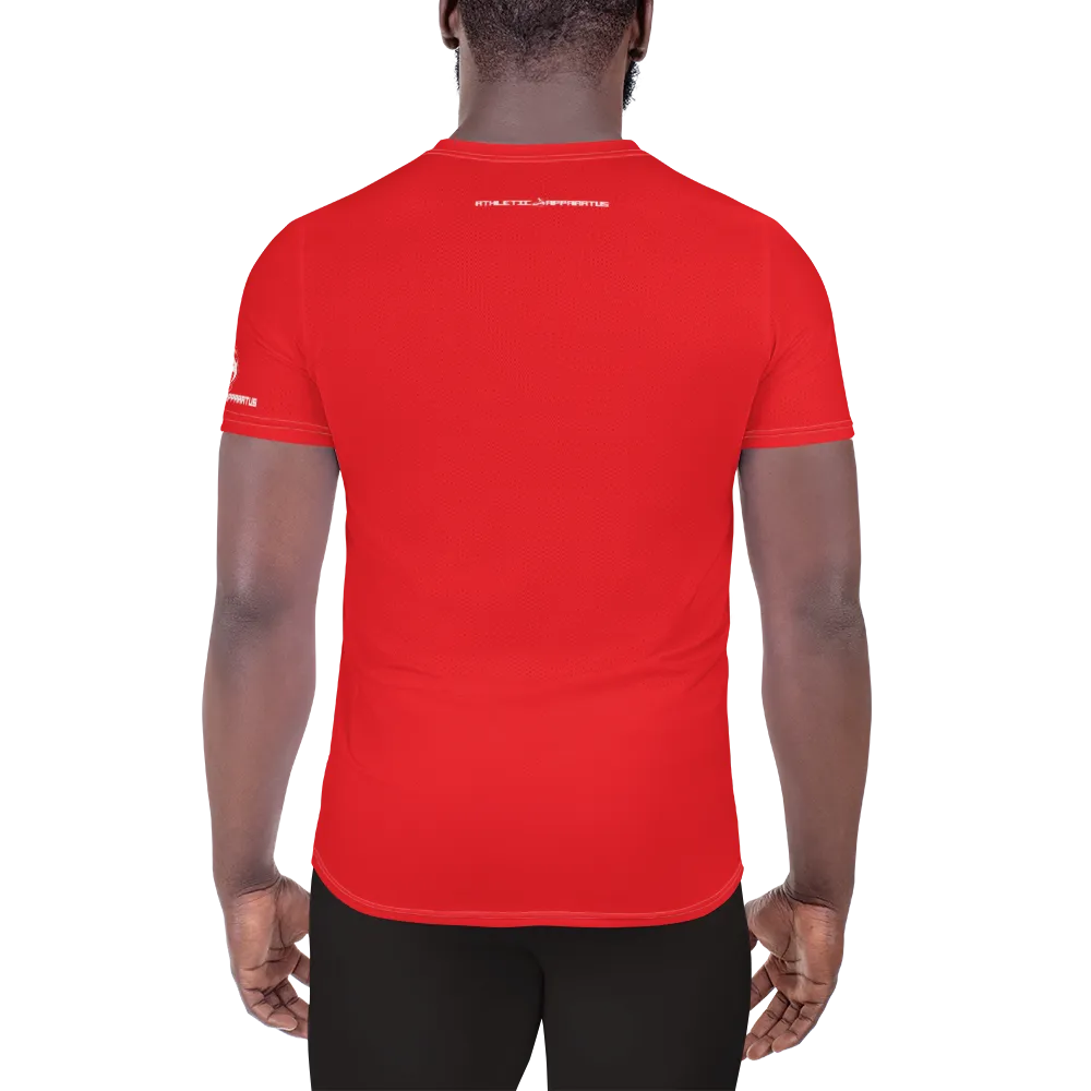 Athletic Apparatus Red 1 White logo White stitch Men's Athletic T-shirt