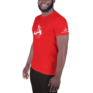Athletic Apparatus Red 1 White logo White stitch Men's Athletic T-shirt
