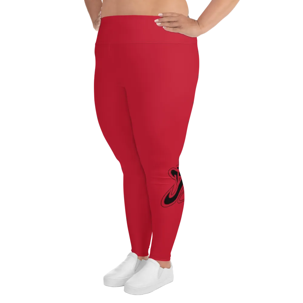 Athletic Apparatus Red Black logo V3 Plus Size Leggings