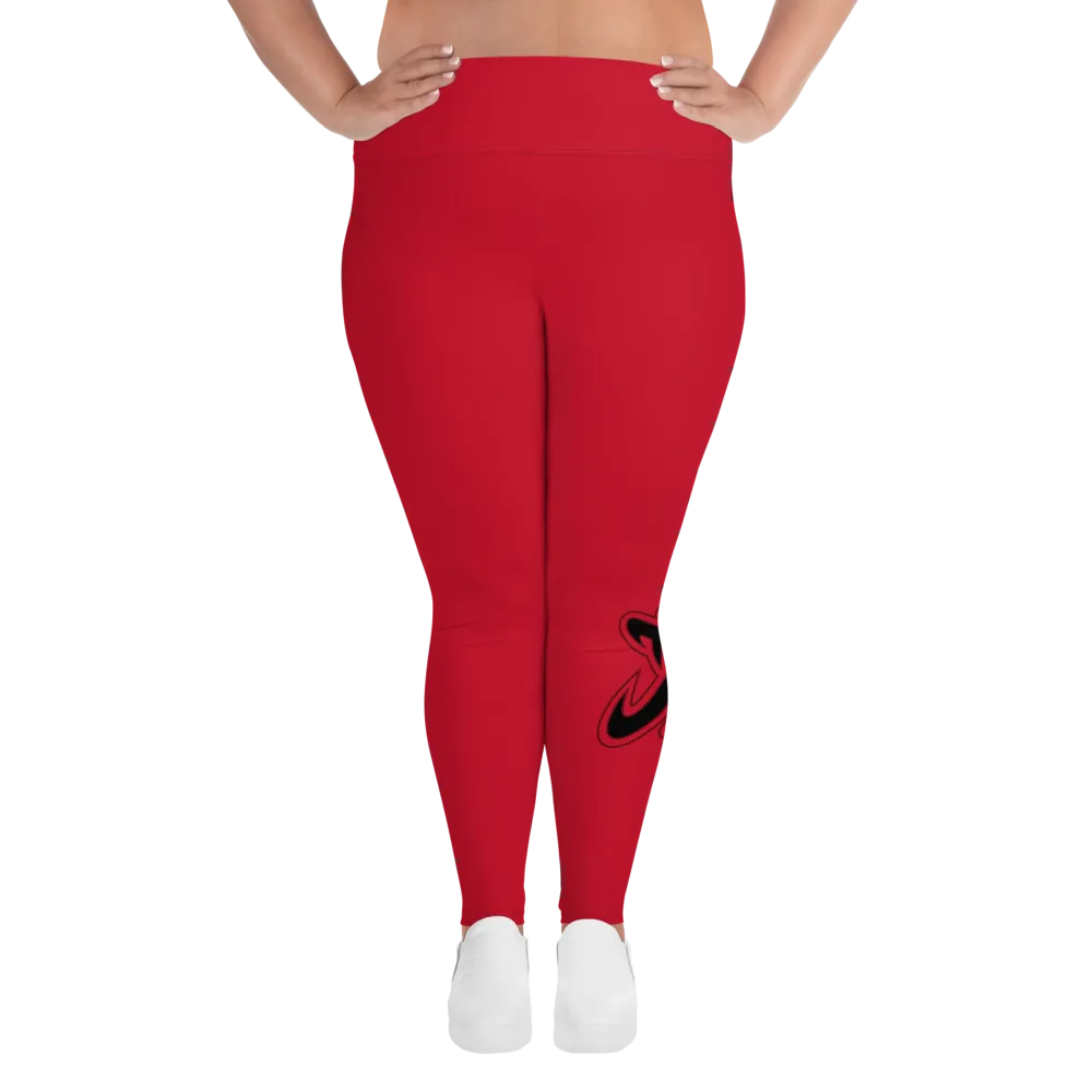 Athletic Apparatus Red Black logo V3 Plus Size Leggings