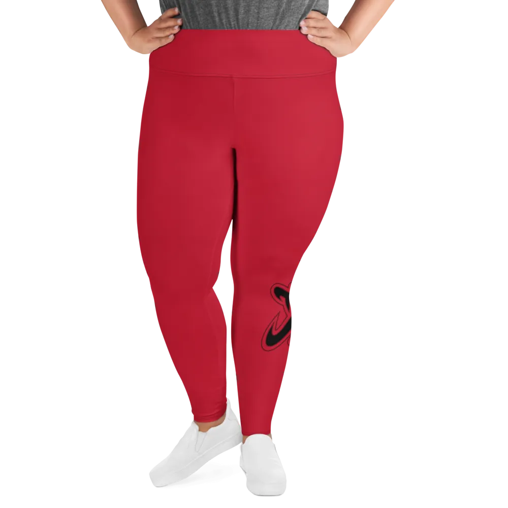 Athletic Apparatus Red Black logo V3 Plus Size Leggings