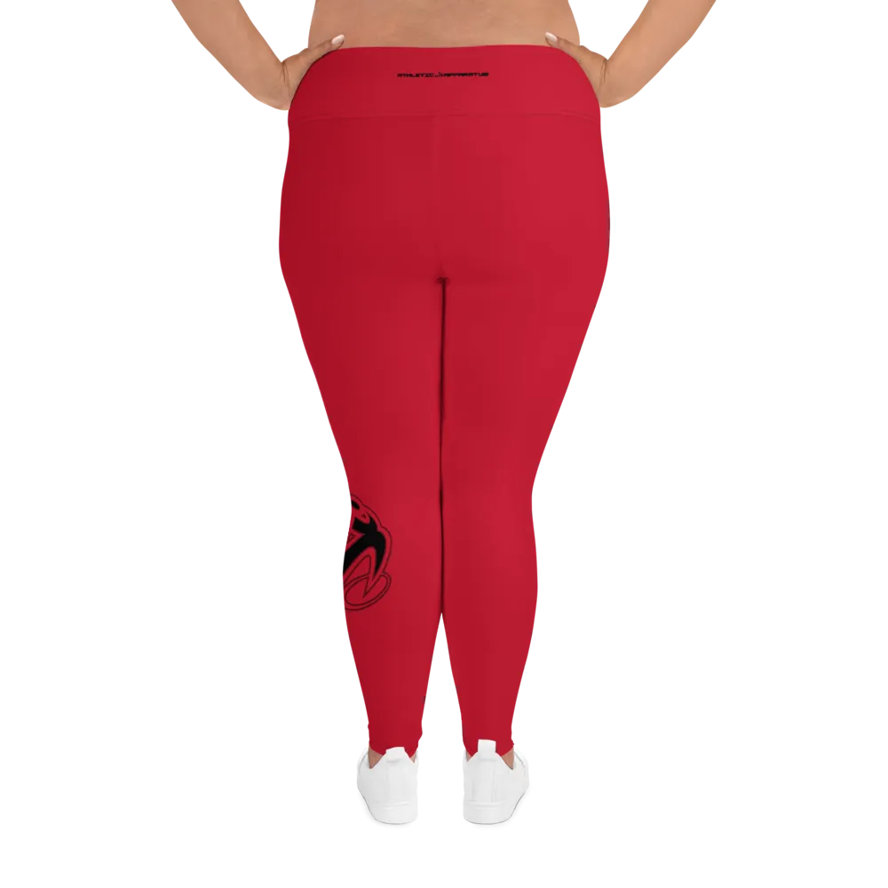 Athletic Apparatus Red Black logo V3 Plus Size Leggings