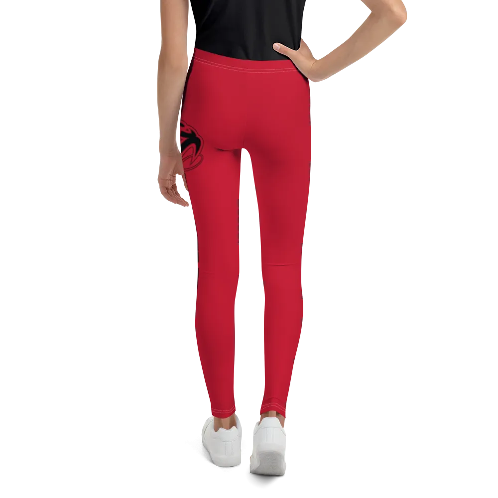 Athletic Apparatus Red Black logo White stitch V2 Youth Leggings