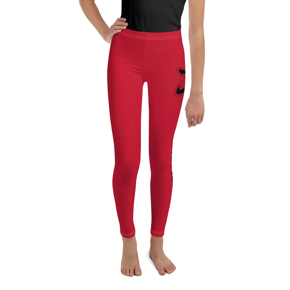 Athletic Apparatus Red Black logo White stitch V2 Youth Leggings