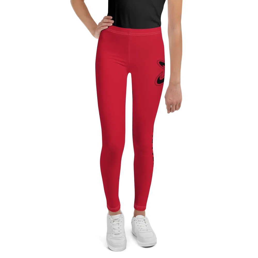Athletic Apparatus Red Black logo White stitch V2 Youth Leggings