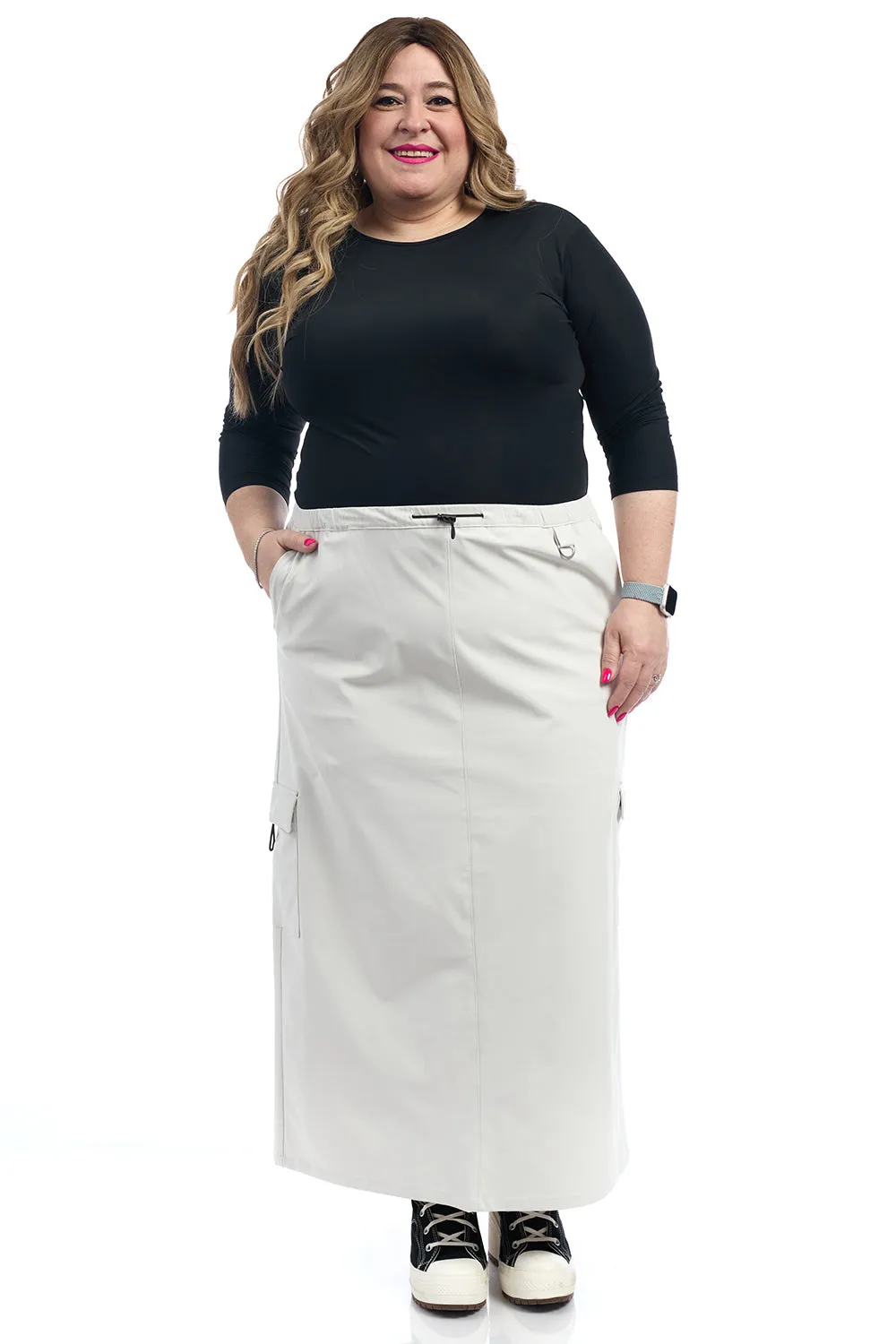 Black 3/4 Sleeve Fancy Slinky Layering T-Shirt Top for Women