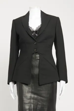Black Wool Preowned Cutout Blazer