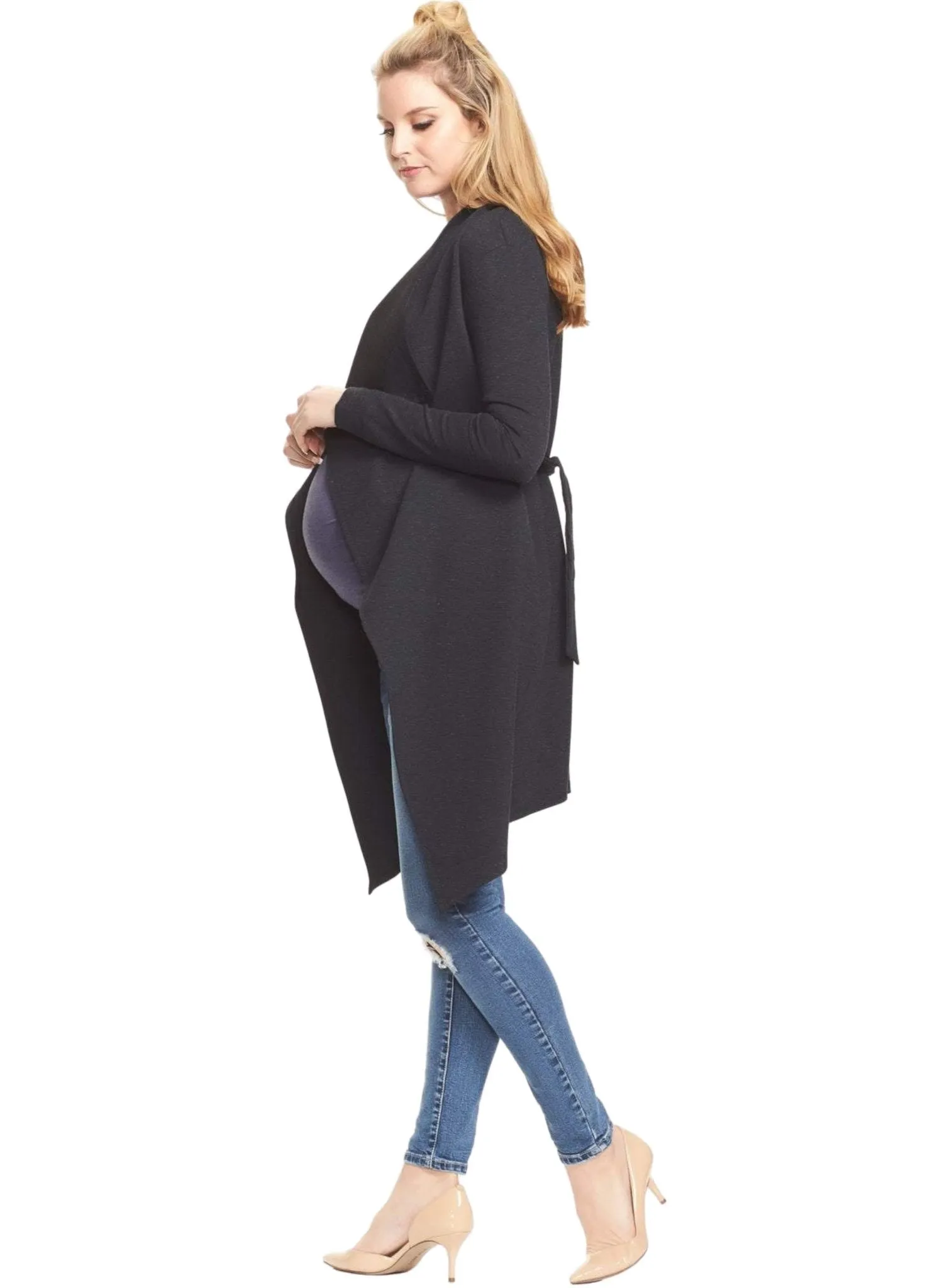 Bonnie Maternity Coatigan - Blue Marle
