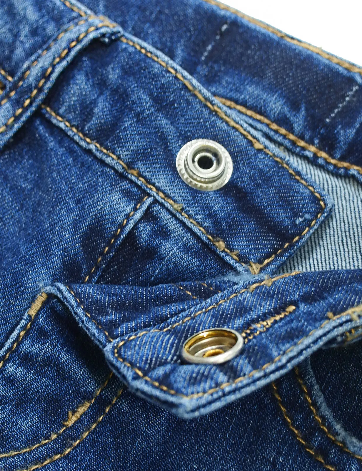 Elastic Band Baby Girl Boy Ripped Jeans