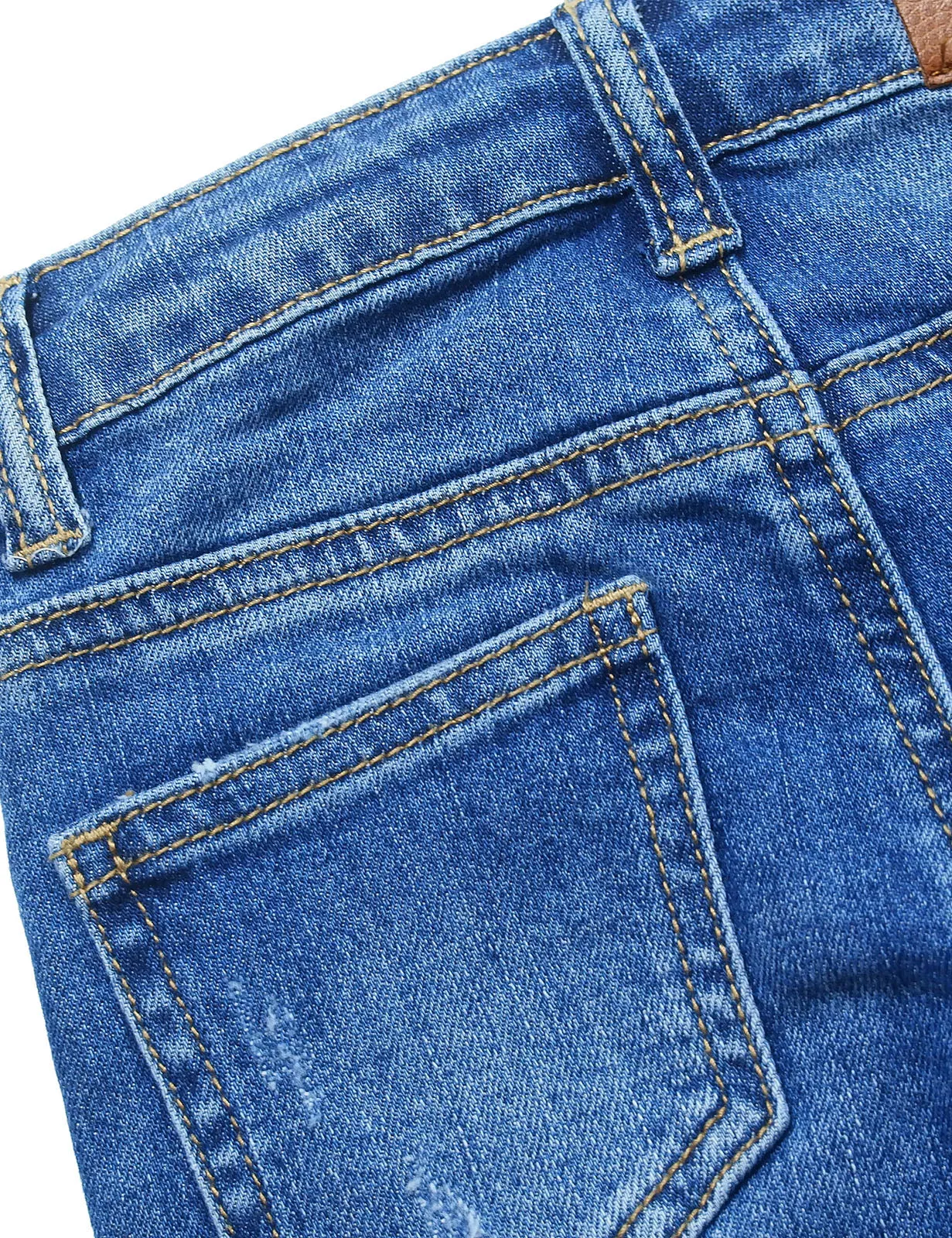 Elastic Band Baby Girl Boy Ripped Jeans