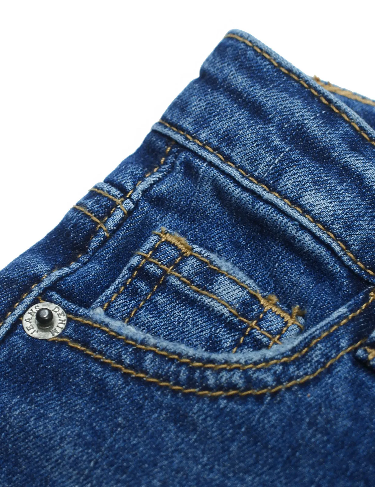 Elastic Band Baby Girl Boy Ripped Jeans