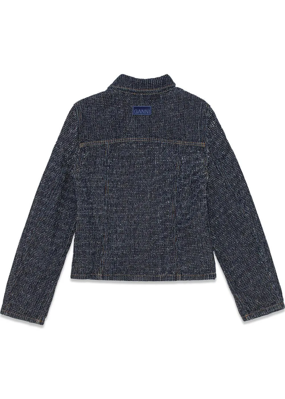 Fluffy Denim Fitted Blazer - Rinse