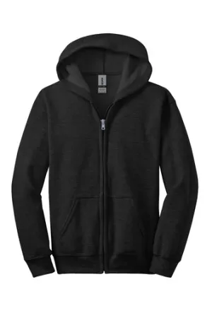 Gildan Youth Heavy Blend Full-Zip Hooded Sweatshirt - Black
