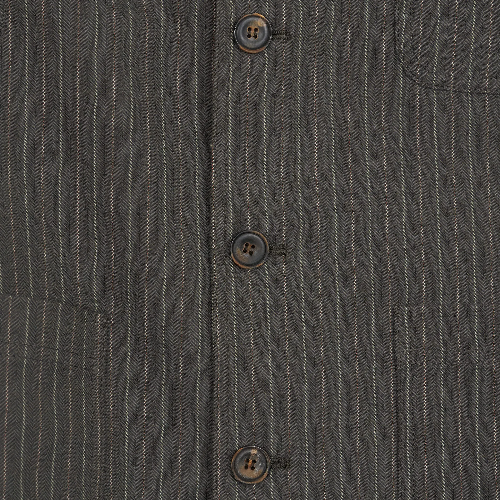 Hansen 4 Buttons Herringbone  Pinstripe  Cotton Blazer