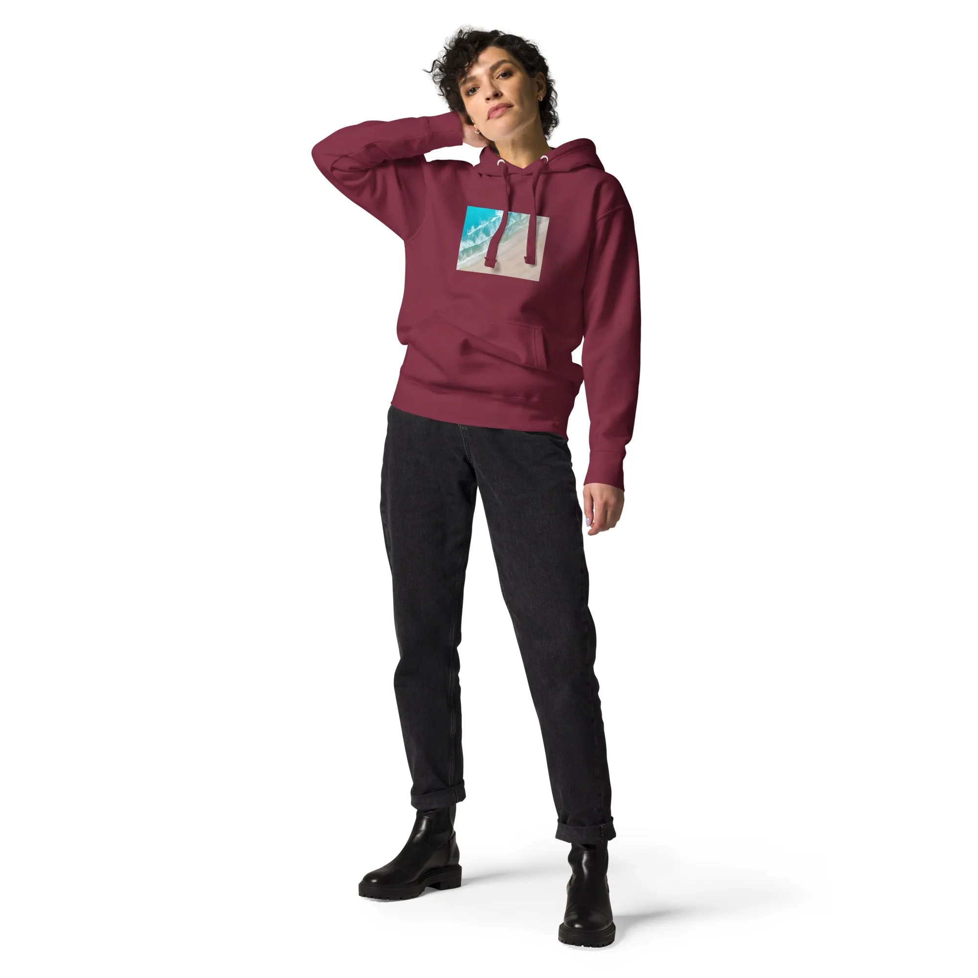 Hoodie Womens Designer (Hoodies Womens - Nature Seashore 009)