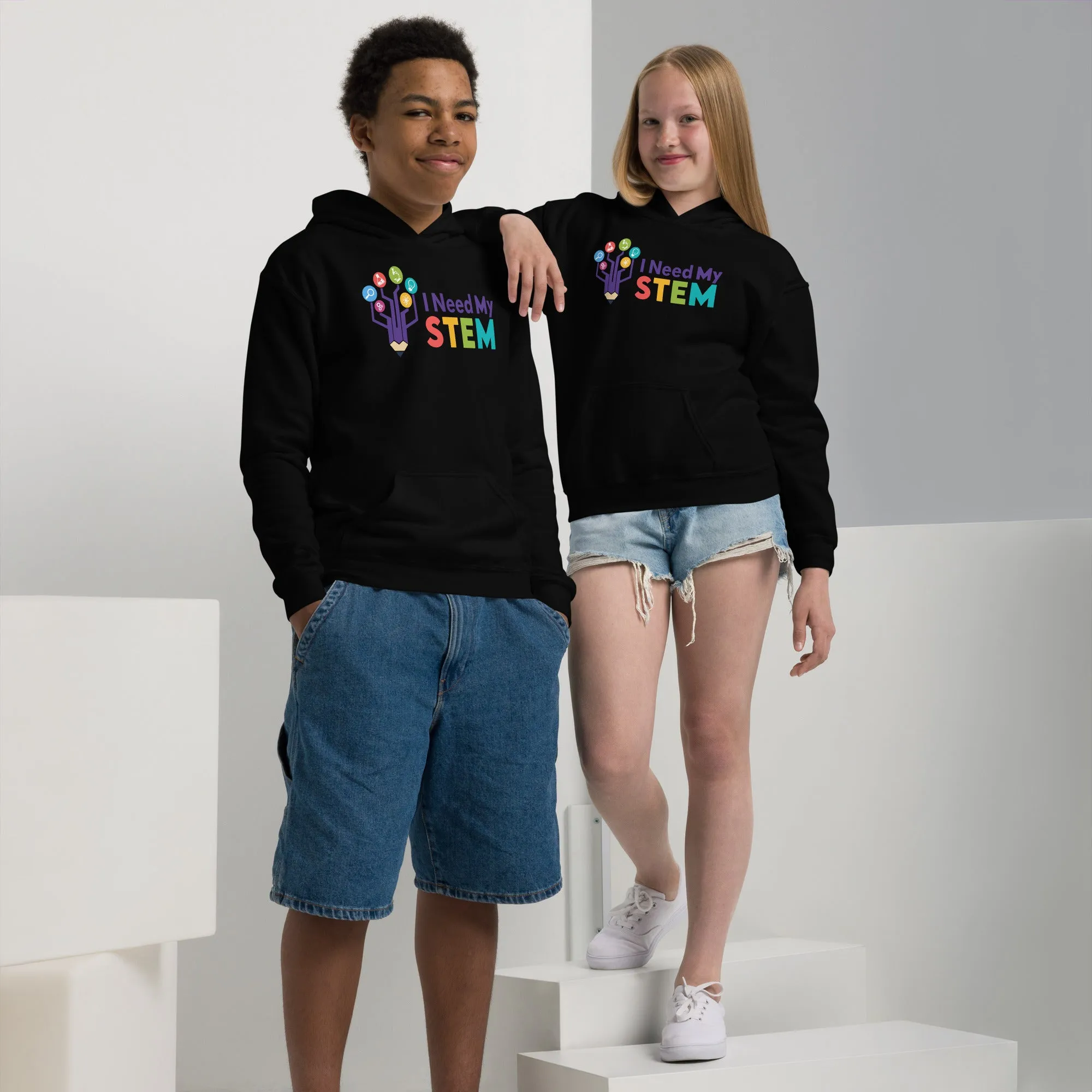 I Need STEM Youth Heavy Blend Hoodie
