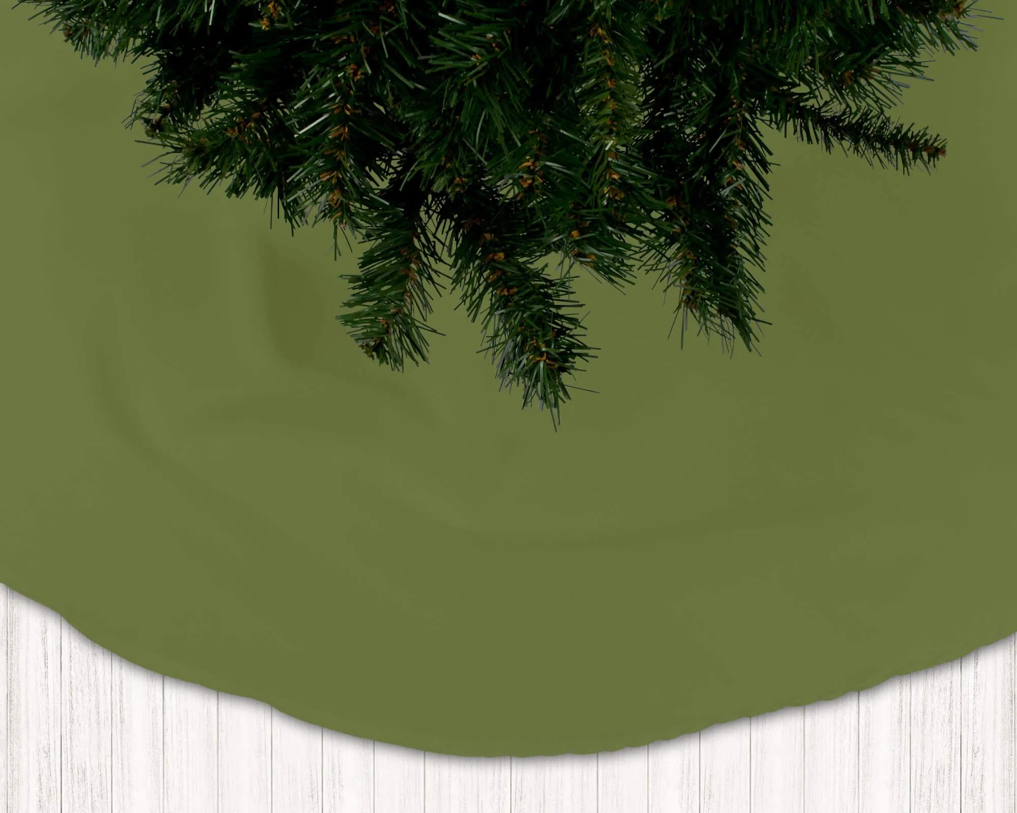 Light Pistachio, Terrain Cactus, Dark Pine Green Holiday Christmas Tree Skirts
