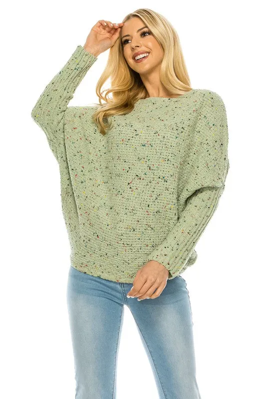 Loose Pullover Knit Multi Color Sweater