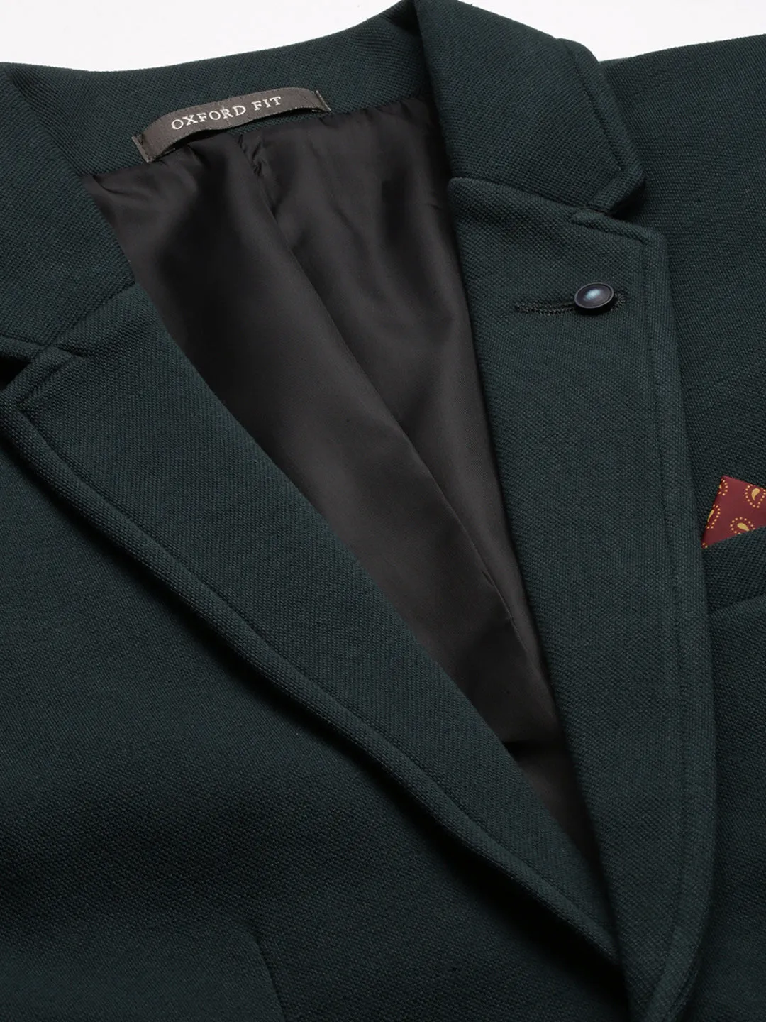 Men Green Single-Breasted Party Blazer