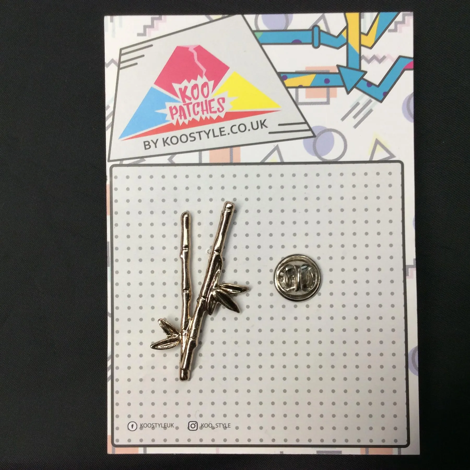 MP0189 - Light Gold Silver Bamboo Stick Metal Pin Badge