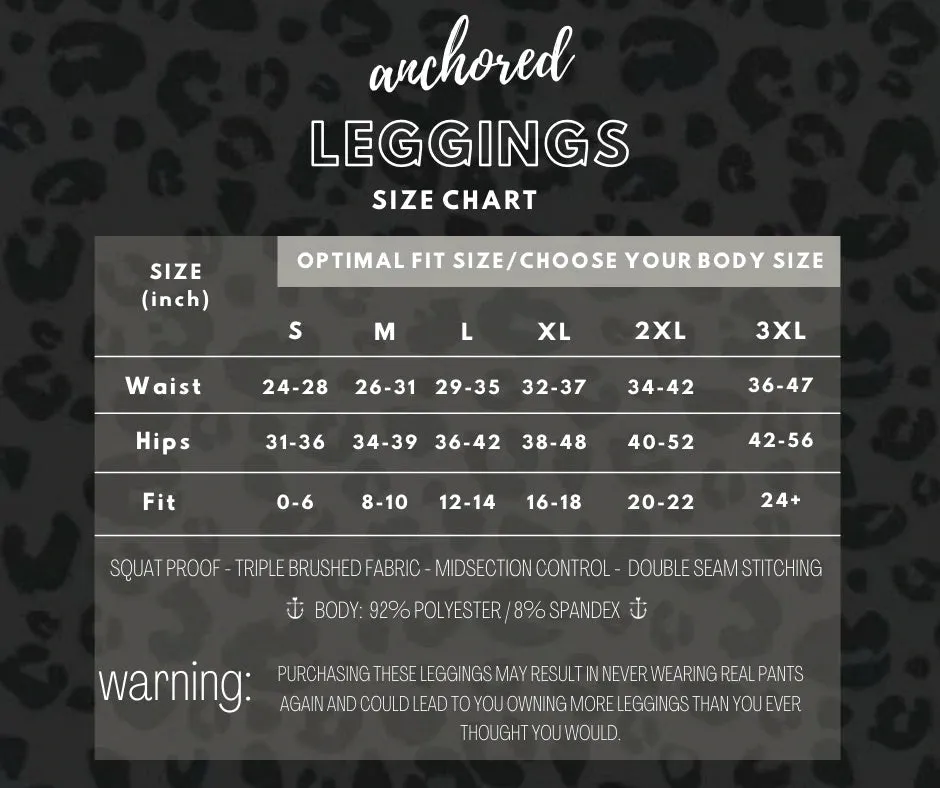 PRE-ORDER Anchored Arrows Classic Comfort Full Length Leggings in black w/pockets