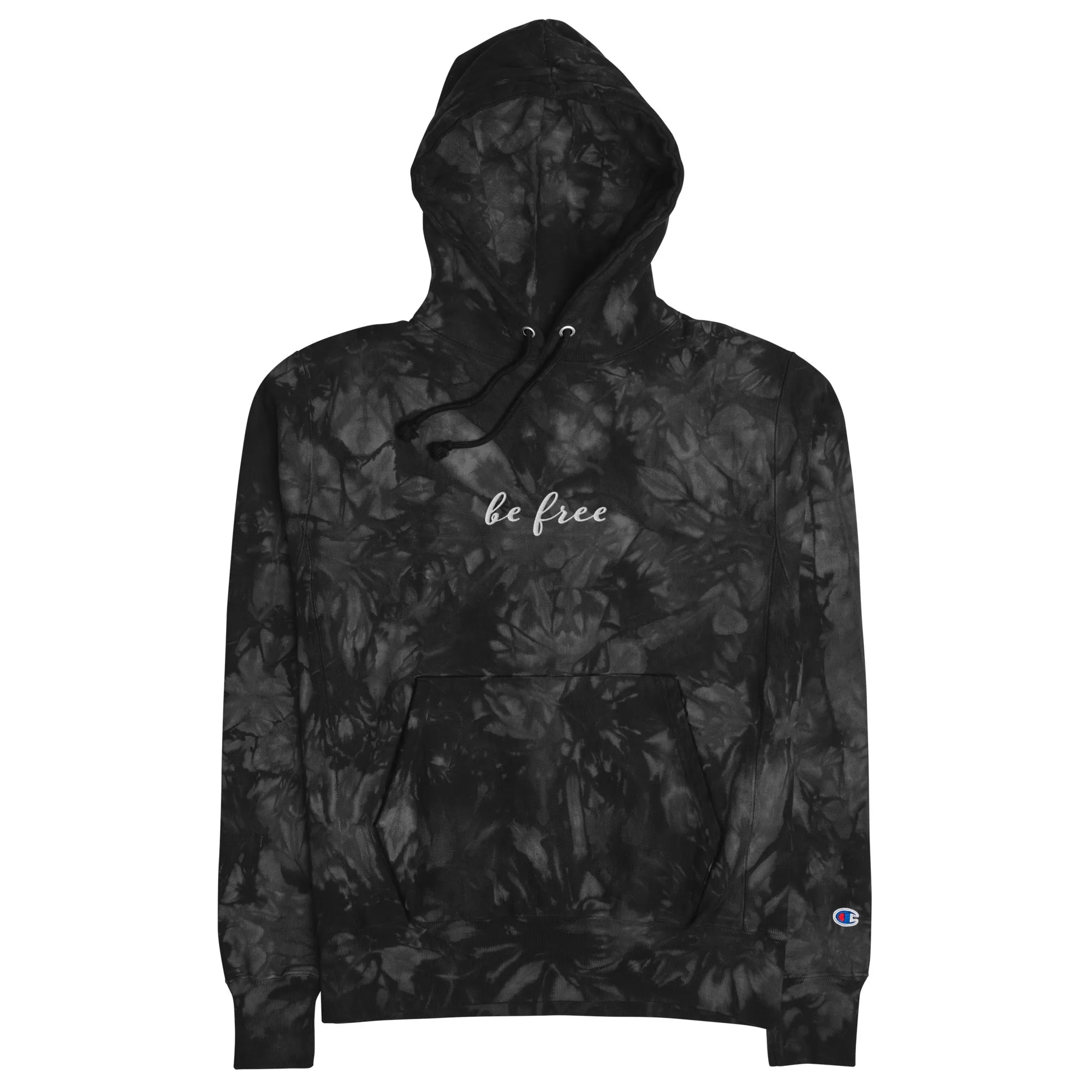 "Be Free" Unisex Champion tie-dye hoodie