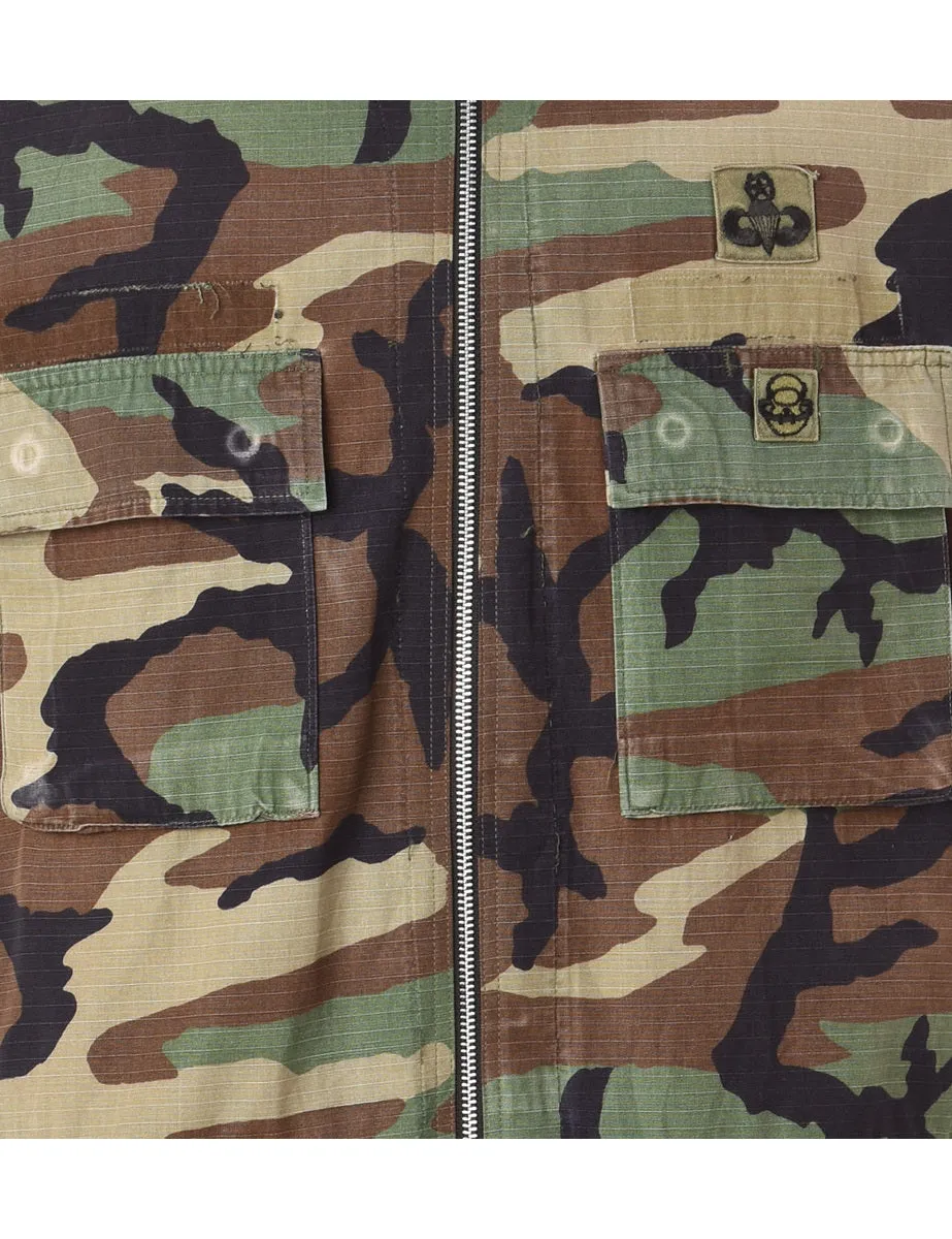 Reworked Workwear Jackson Camo Bomber Jacket - L