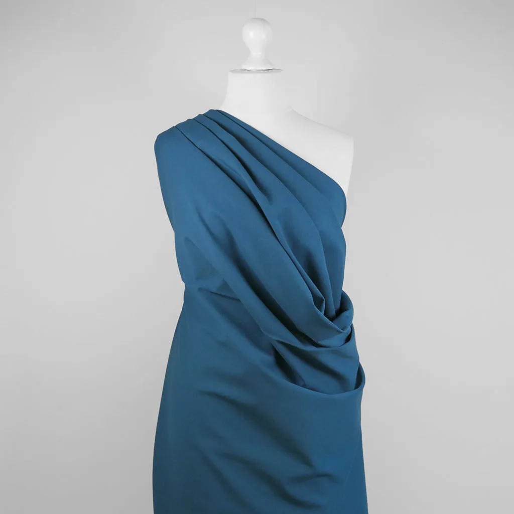 Rome - Petrol, Viscose Rich Heavy Ponte de Roma Stretch Fabric Sample