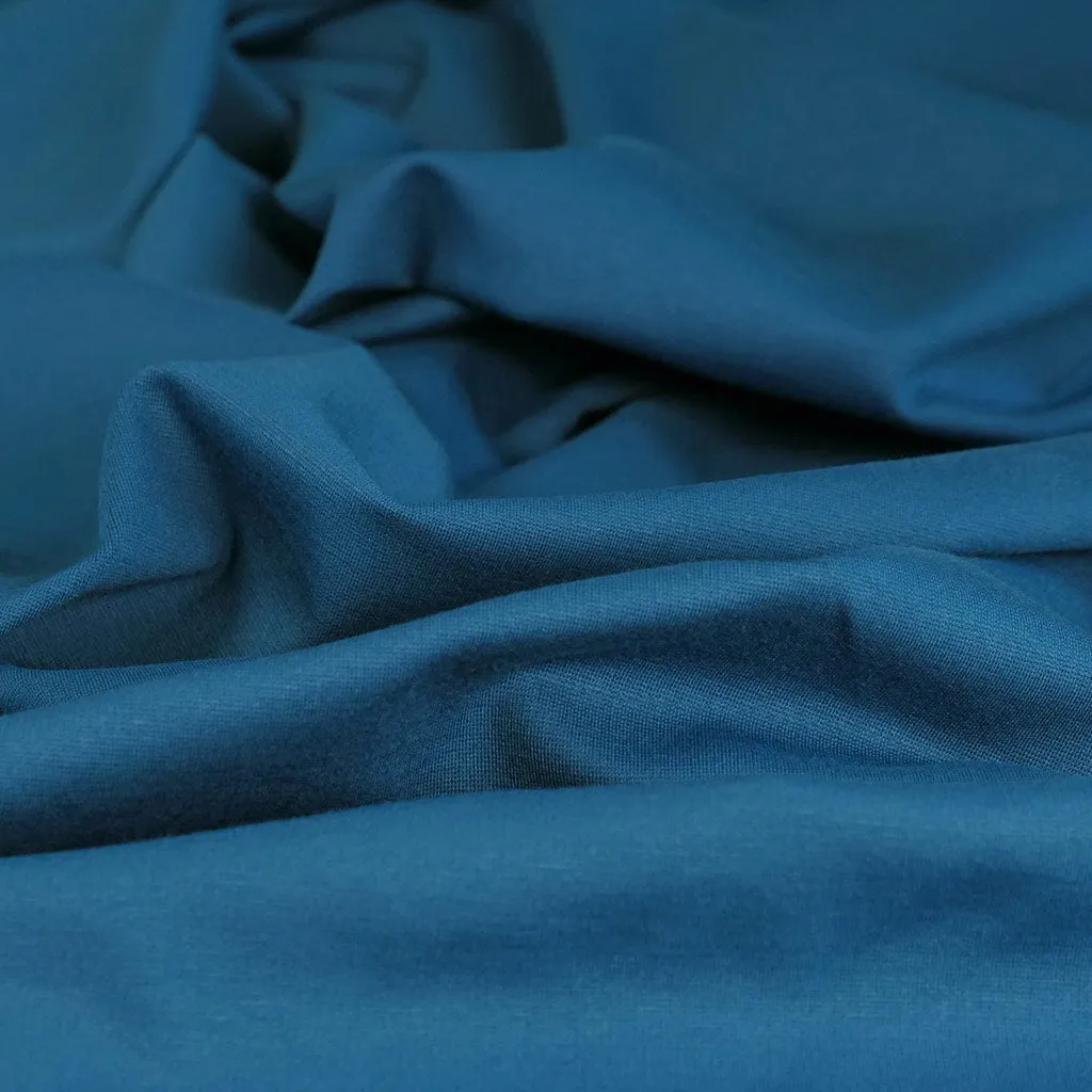 Rome - Petrol, Viscose Rich Heavy Ponte de Roma Stretch Fabric Sample