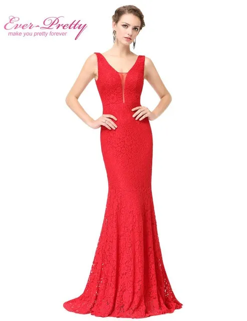 Sexy Trumpet V-Neck Elegant Prom Dress