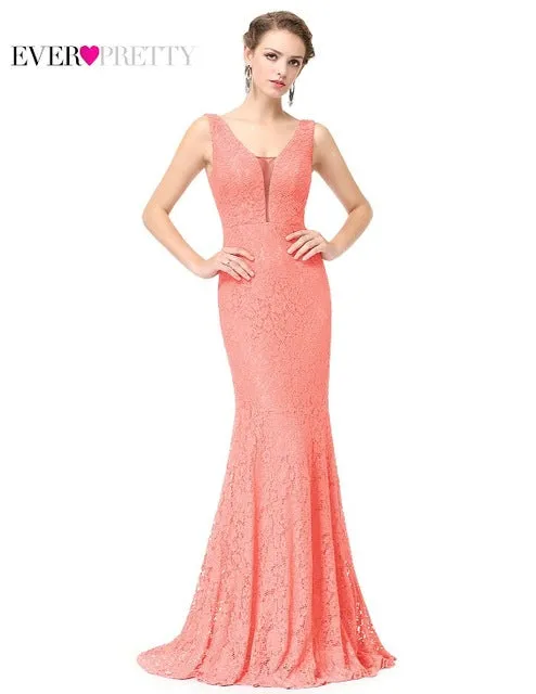Sexy Trumpet V-Neck Elegant Prom Dress