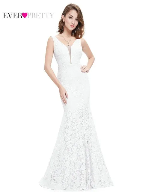 Sexy Trumpet V-Neck Elegant Prom Dress