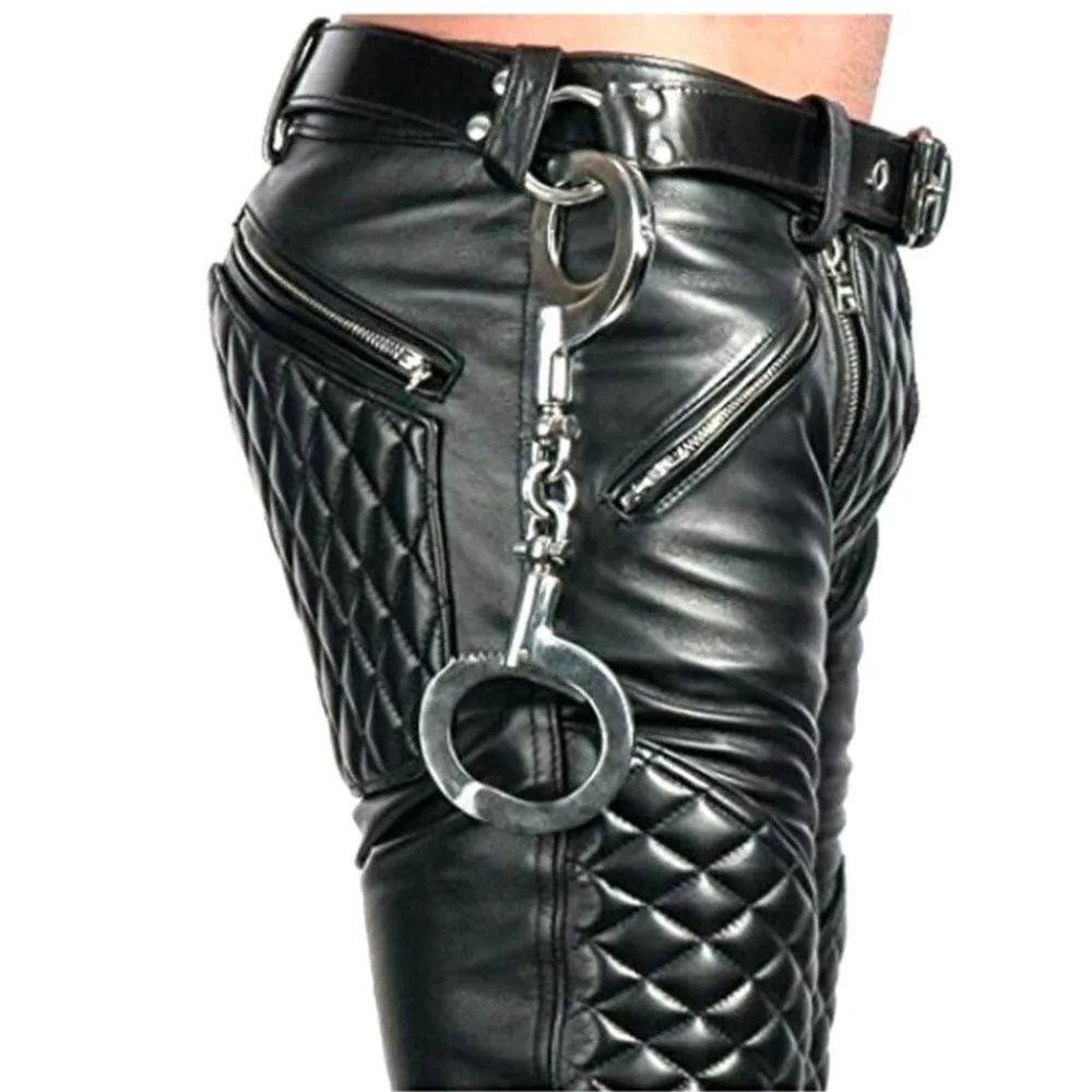Soft Leather Quilted Pant with Zipper