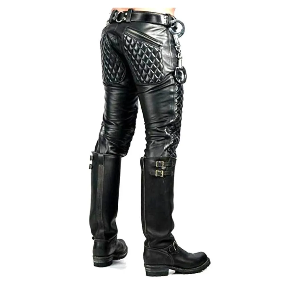 Soft Leather Quilted Pant with Zipper