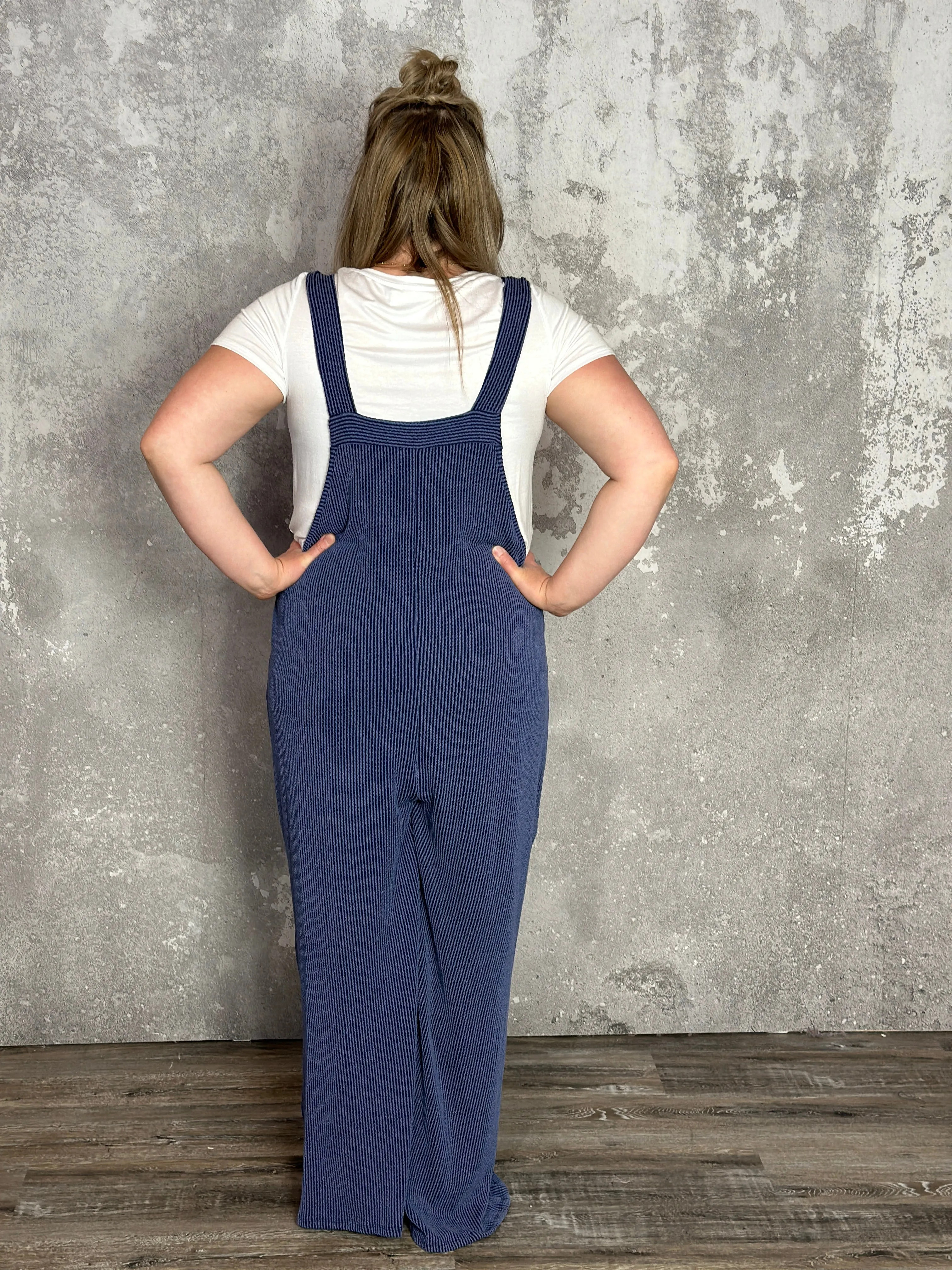 Soft Ribbed Jumper - Navy - FINAL SALE