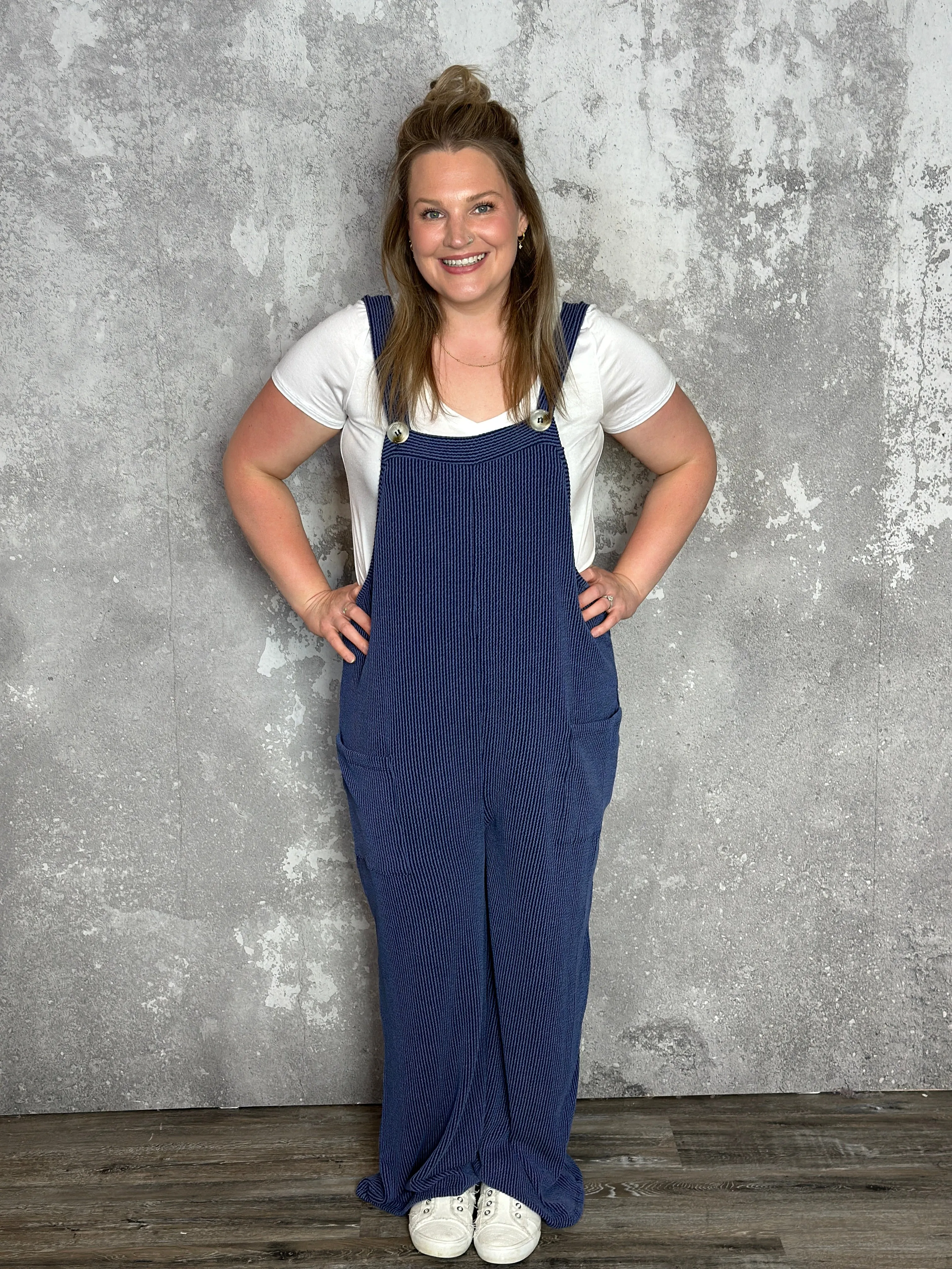Soft Ribbed Jumper - Navy - FINAL SALE