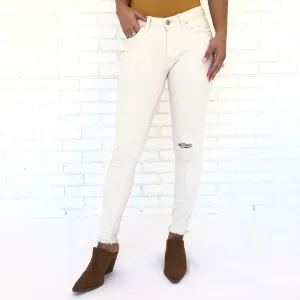 Street Style Cream Skinny Pants