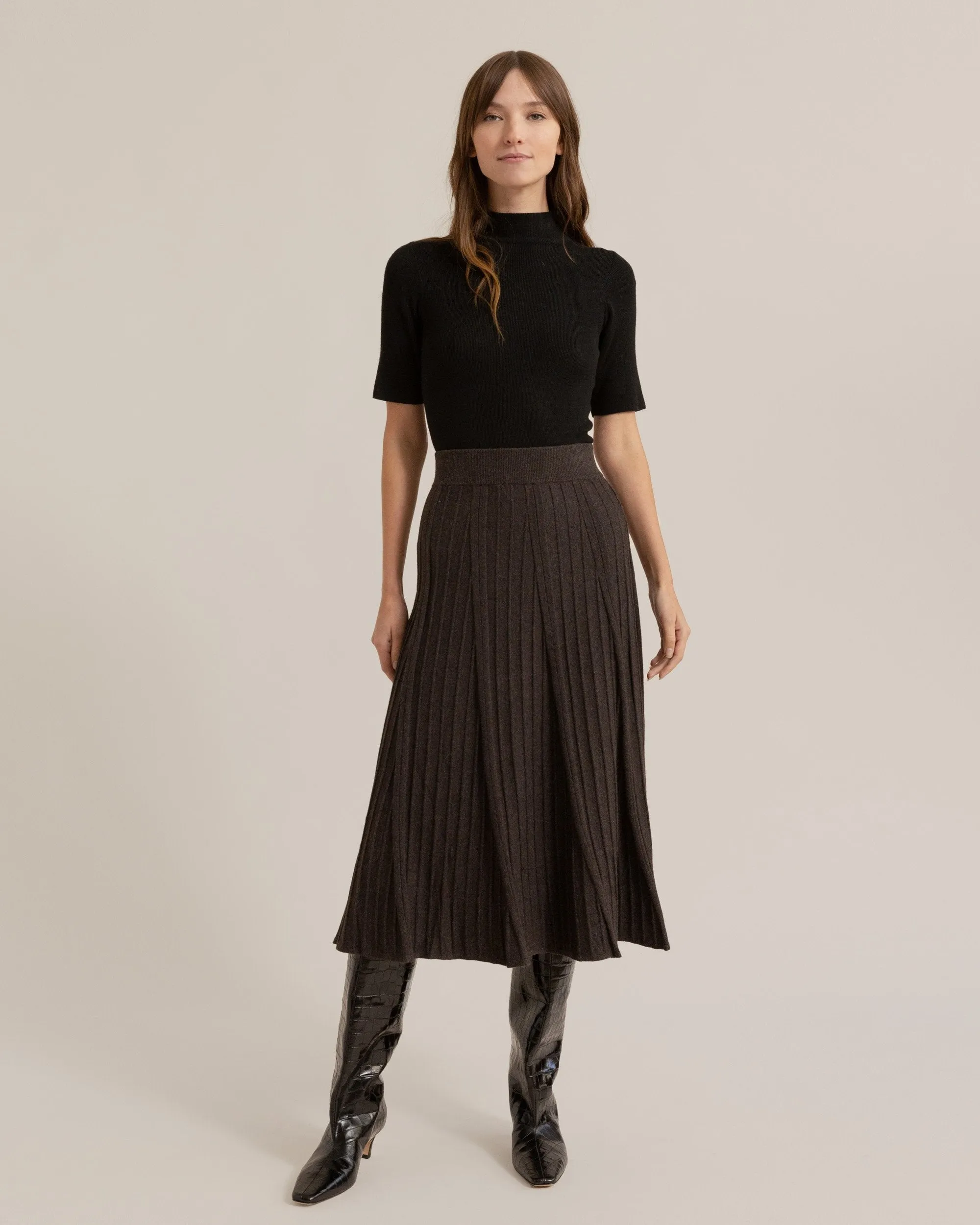 Ting Ting Mock-Neck Short-Sleeve Sweater
