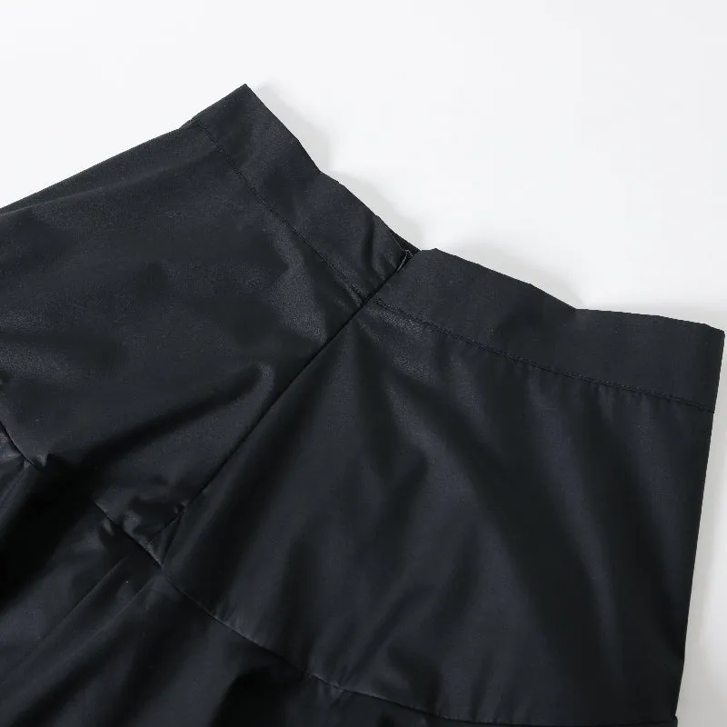 xakxx Stylish Selection A-Line High Waisted Falbala Solid Color Skirts Bottoms