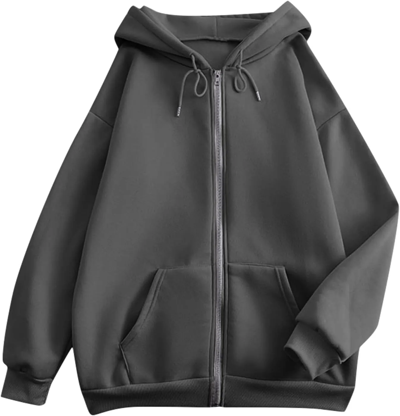 XIAXOGOOL Zipper Hoodie Women,Y2K Zip Up Hoodies For Woman Oversized Casual Basic Long Sleeve Sweatshirt Fall Workout Jackets