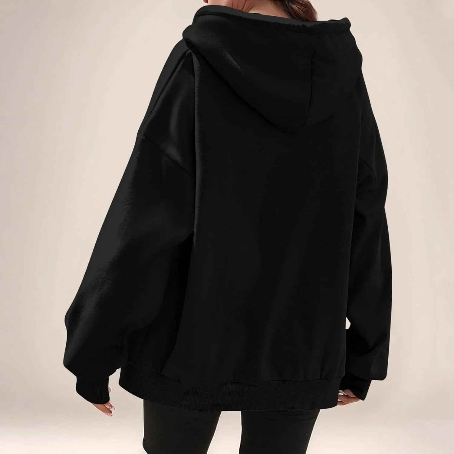 Zip Up Hoodie Women Oversized Hooded Zip Up Sweatshirt Ladies Fleece Cute Sweatshirts Sweaters Long Sleeve Sweat Shirts